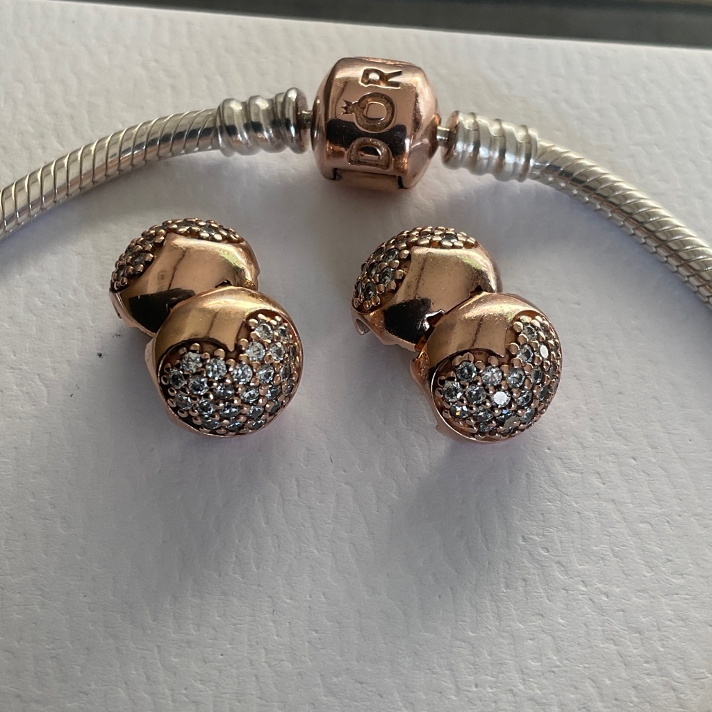 Pandora Silver Bracelet With Rose Gold Accents